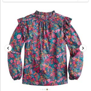 Jcrew Liberty Print Flutter Sleeve Blouse NWT